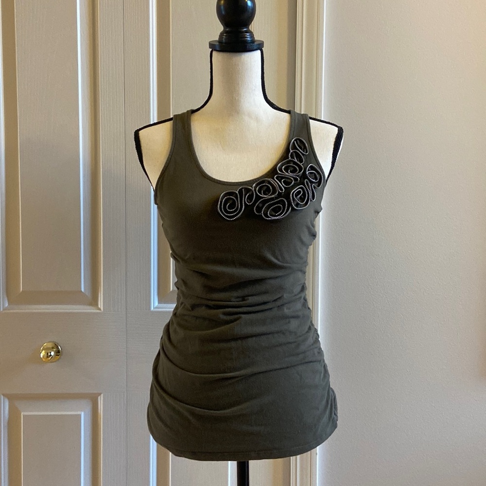 Ruched Army Green Tank